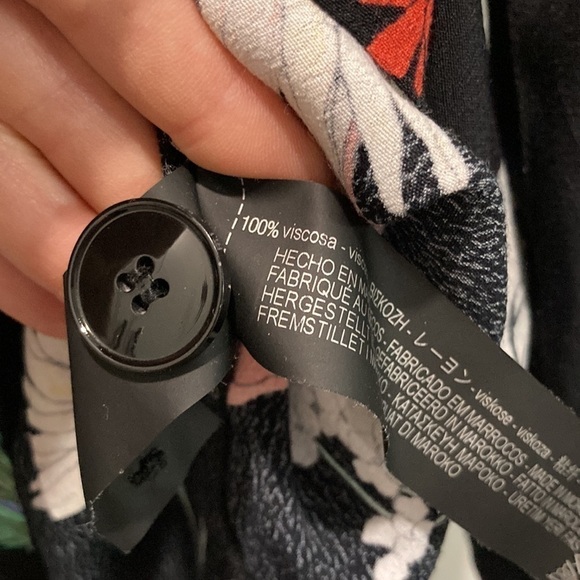 ZARA Black Floral Long Sleeve Dress - Picture 16 of 16